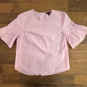J CREW BELL SLEEVES TOP IN PINK WITH BUTTONS ON BACK